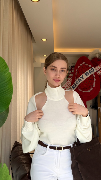 bolerolu triko takım kahve