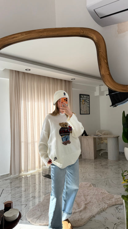 Yeni sezon teddy detaylı oversize kazak 🧸