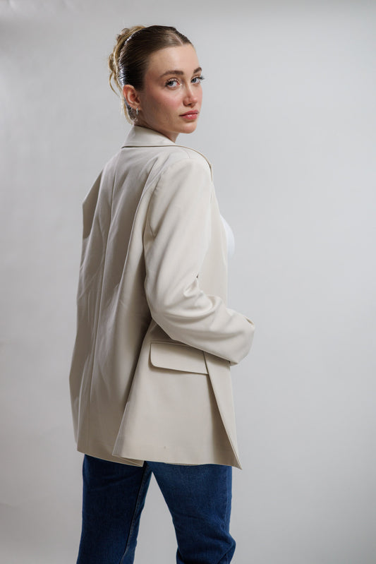 Bej blazer ceket dilvin
