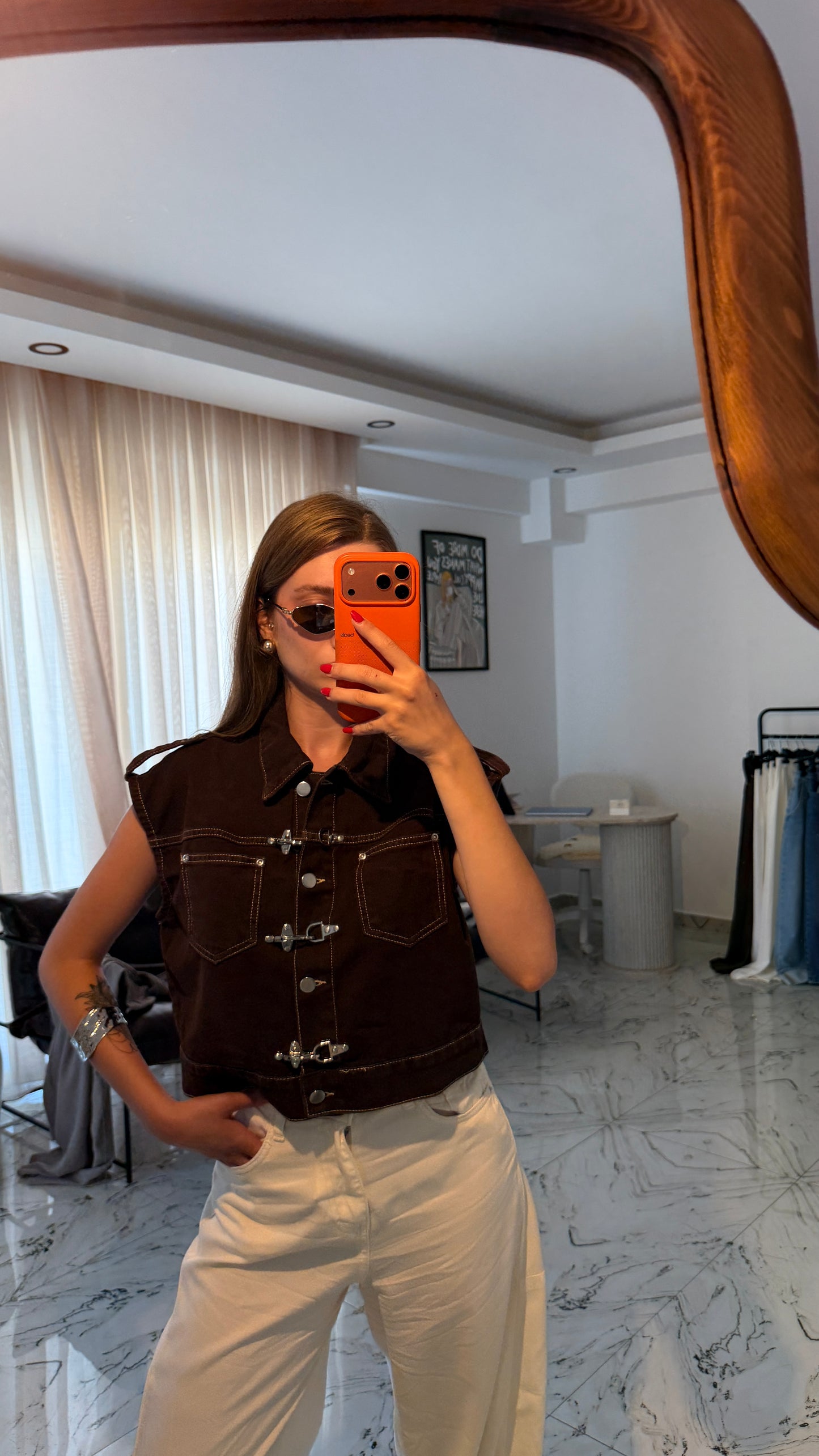 Soho Kahve Denim Yelek