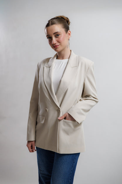 Bej blazer ceket dilvin