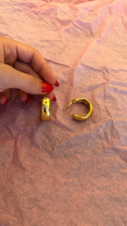 Gold detay kalın küpe