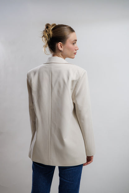 Bej blazer ceket dilvin