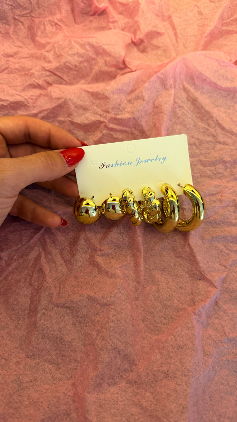 Gold statement küpe – görsel 3