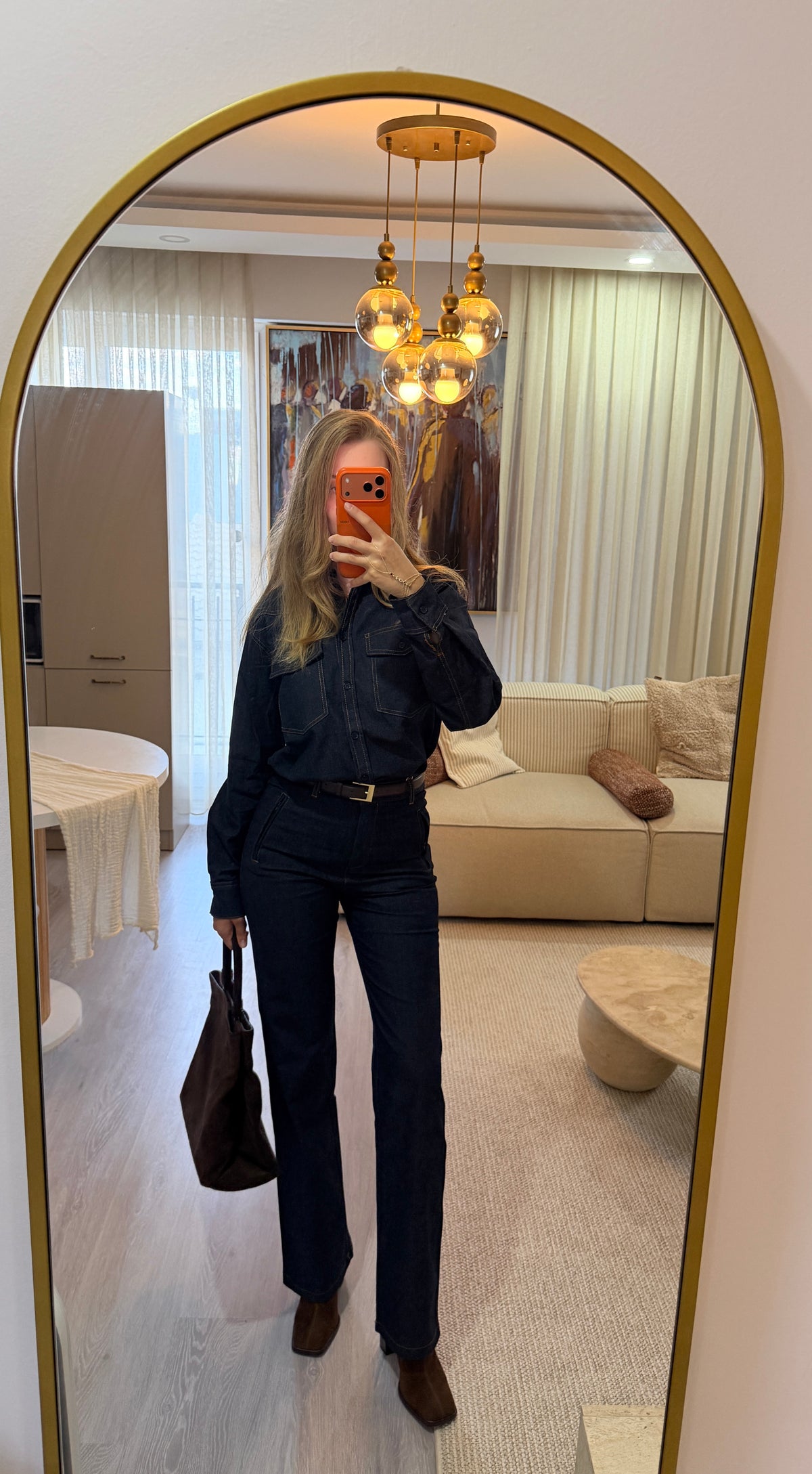 Icon kemerli denim tulum – görsel 2