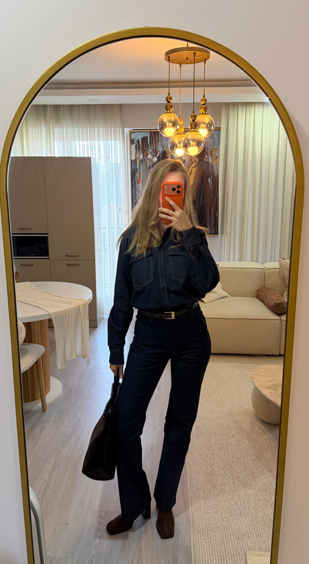 Icon kemerli denim tulum – görsel 4
