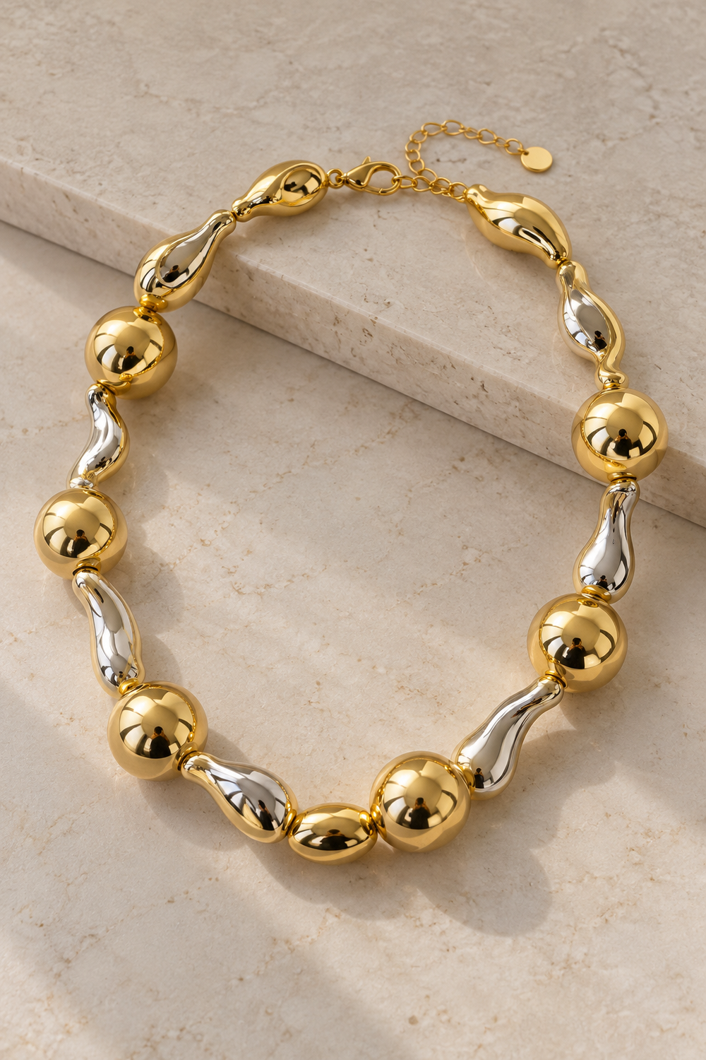 Monaco geometrik gold kolye | Eliv